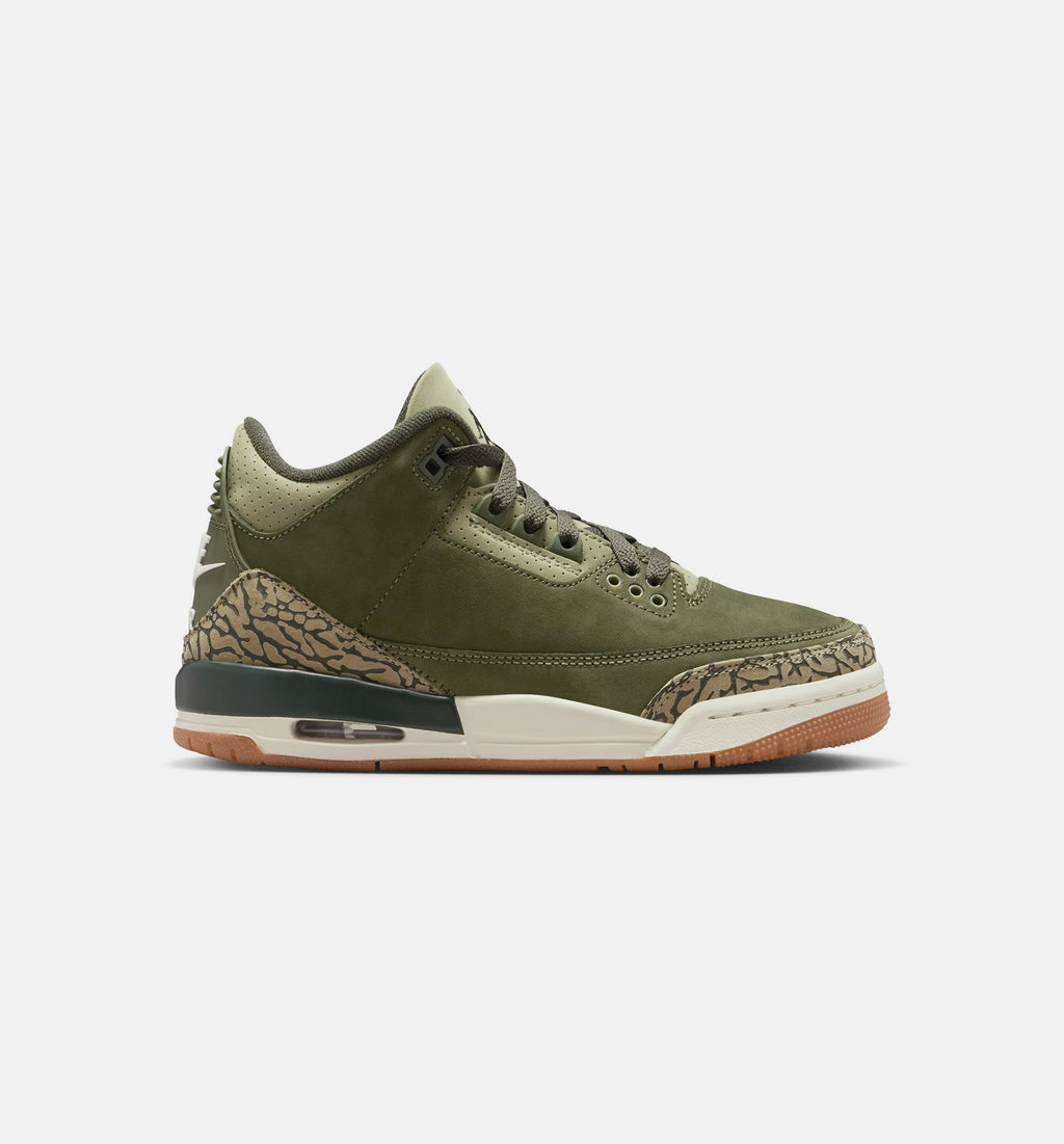 Air Jordan 3 Retro Grade School Sneakers - Medium Olive/Sequoia/Neutral Olive/Sail
