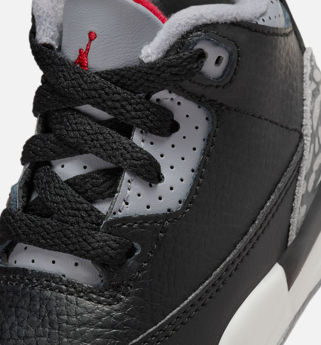 Air Jordan 3 Retro Black Cement Infant & Toddler Sneakers - Black/Fire Red/Cement Grey/Summit White