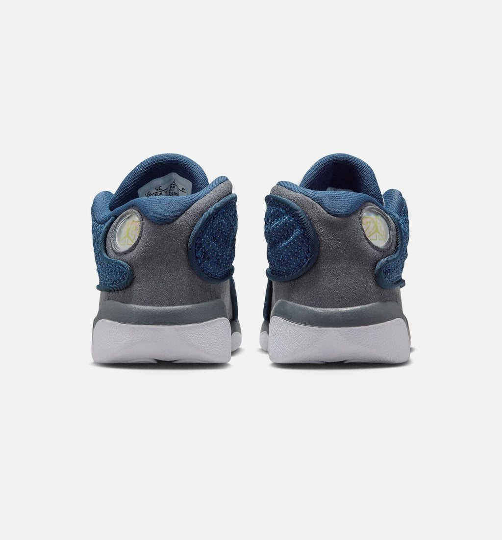 Air Jordan 13 Retro Navy and Flint Grey Infant & Toddler Sneakers - Navy/University Blue/Flint Grey/White