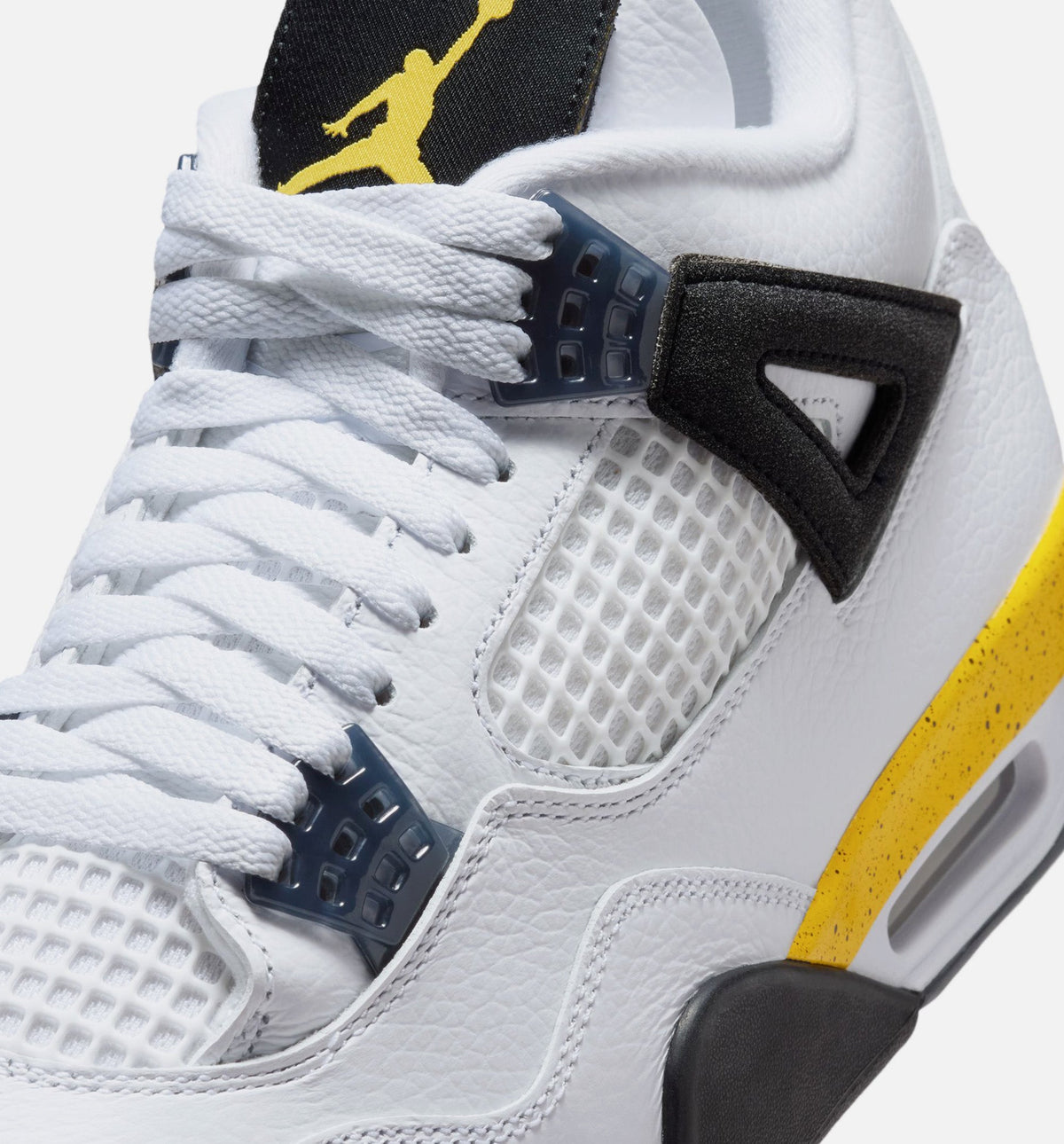 Air Jordan 4 Retro Rare Air Tour Yellow Preschool Sneakers - White/Dark Blue Grey/Black/Tour Yellow
