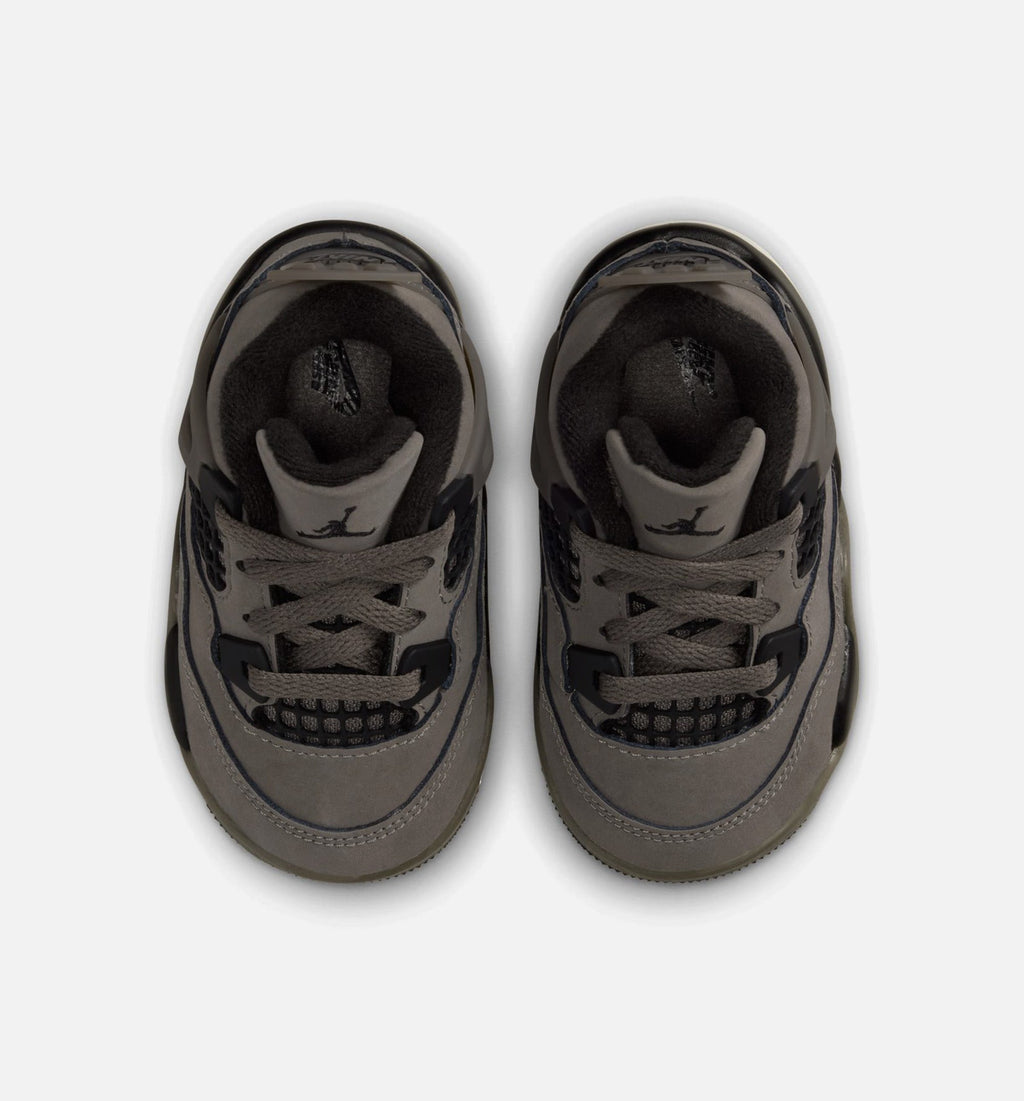 Air Jordan 4 Retro Cave Stone and Black Infant & Toddler Sneakers - Cave Stone/Black/Moon Particle