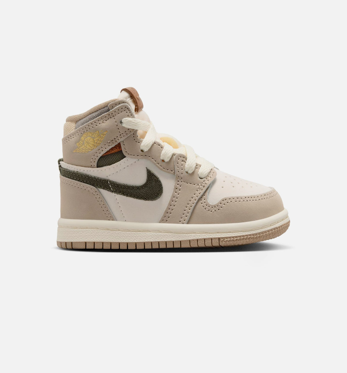 Air Jordan 1 Retro High OG Infant & Toddler Sneakers - Khaki/Sail/Coconut Milk/Cargo Khaki