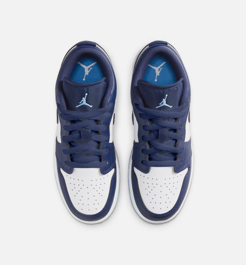 Air Jordan 1 Low Grade School Sneakers - Midnight Navy/University Blue/White