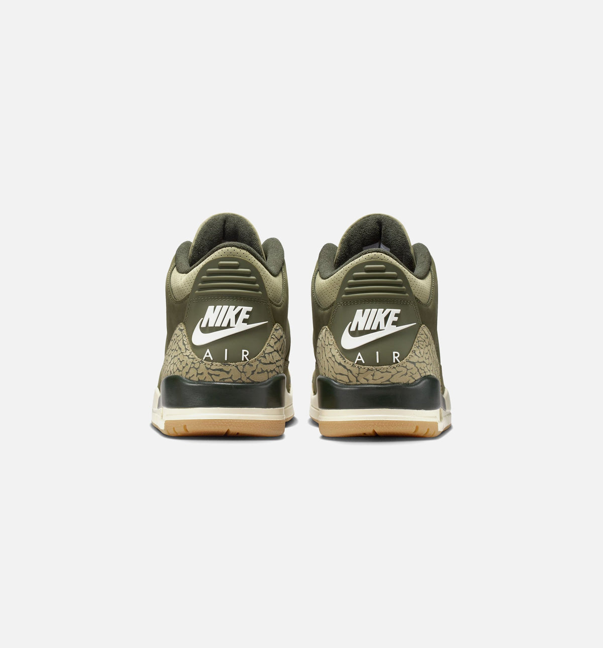 Air Jordan 3 Retro Men's Sneakers - Medium Olive/Sequoia/Neutral Olive/Sail/Total Crimson