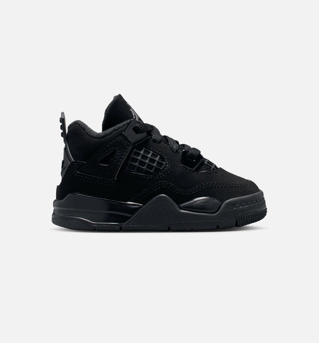 Air Jordan 4 Retro Black Cat Infant & Toddler Sneakers - Black/Light Graphite