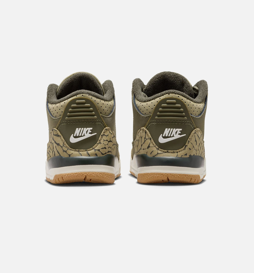 Air Jordan 3 Retro Infant & Toddler Sneakers - Medium Olive/Sequoia/Neutral Olive/Sail
