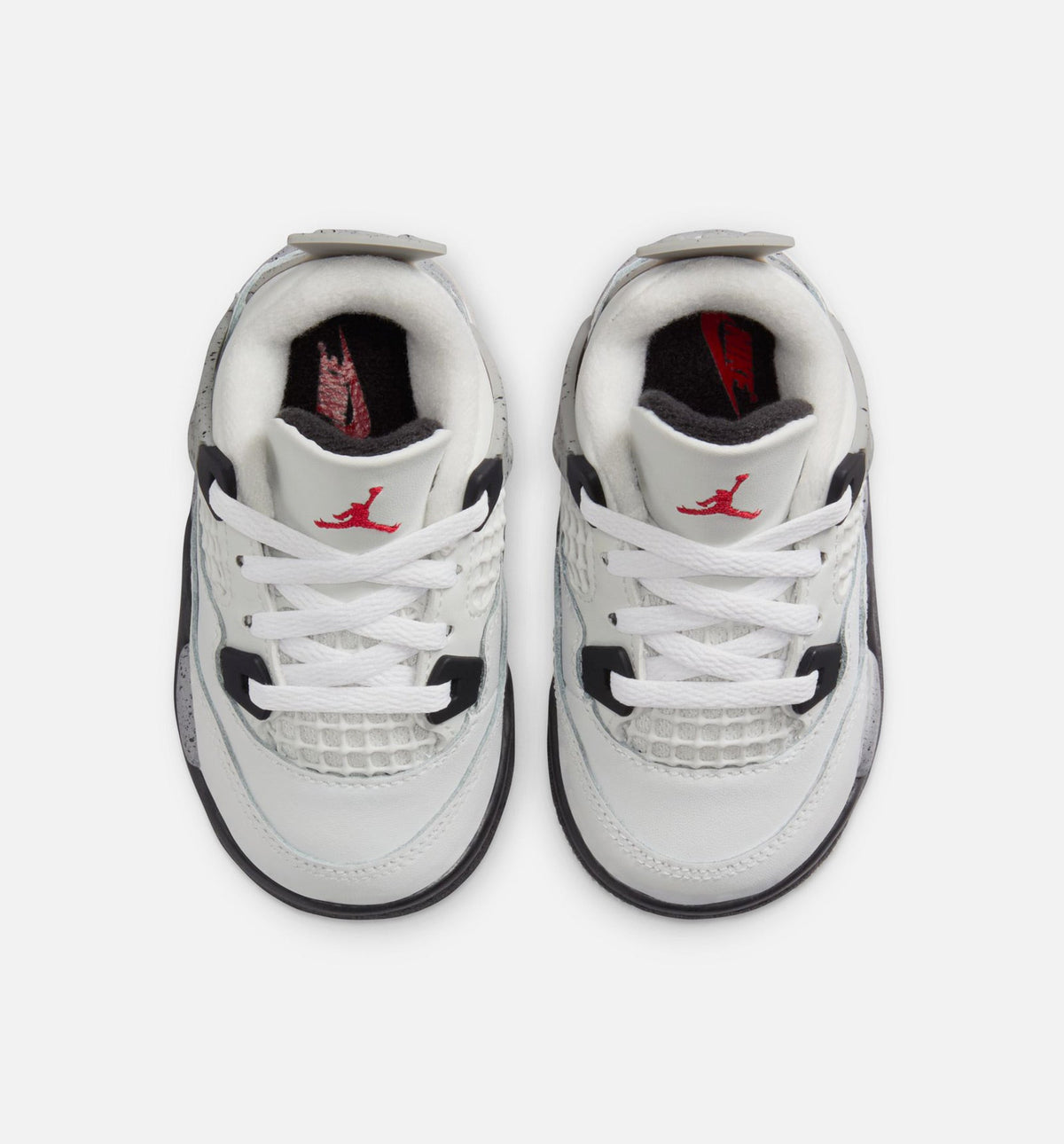 Air Jordan 4 Retro White Cement Infant & Toddler Sneakers - Summit White/Fire Red/Cement Grey/Black