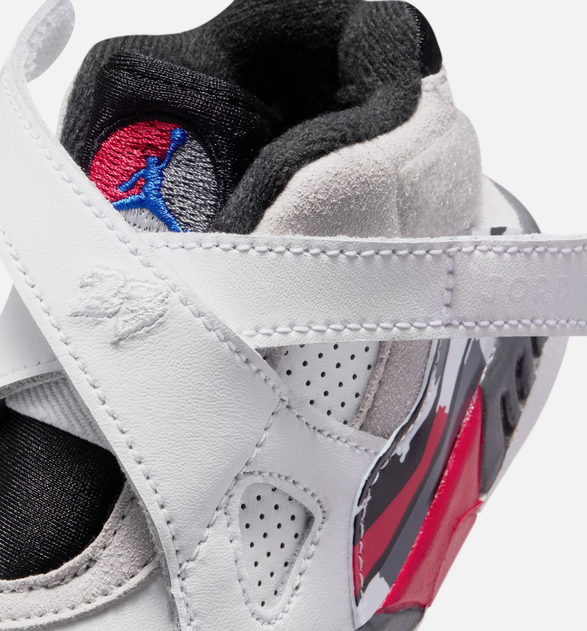 Air Jordan 8 Retro White and True Red Infant & Toddler Sneakers - White/Black/True Red