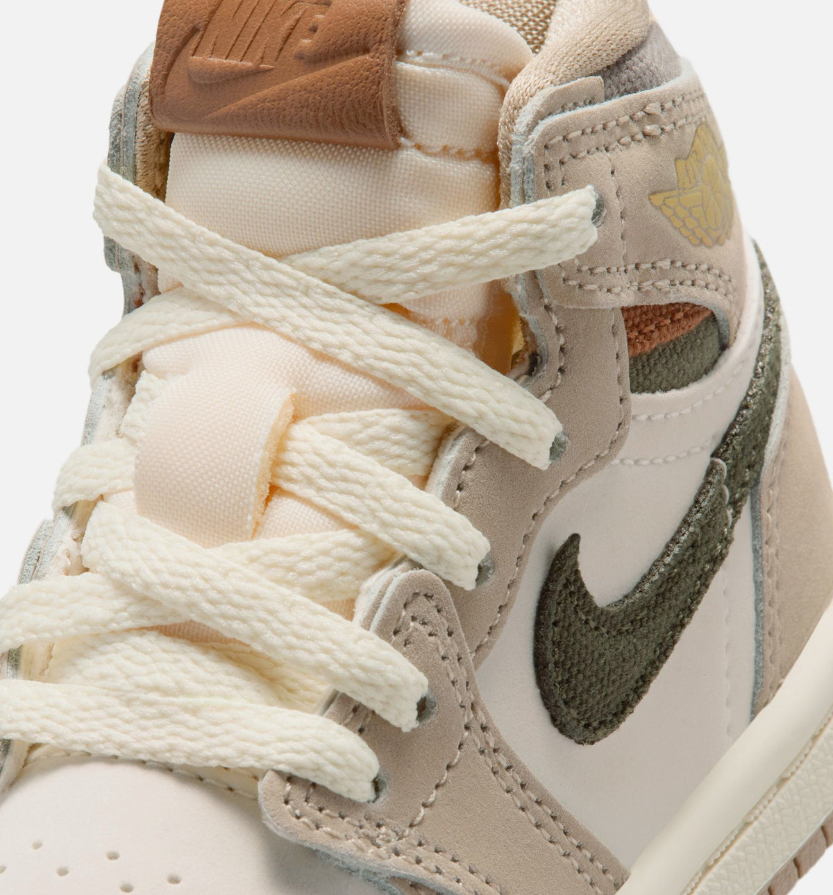 Air Jordan 1 Retro High OG Infant & Toddler Sneakers - Khaki/Sail/Coconut Milk/Cargo Khaki