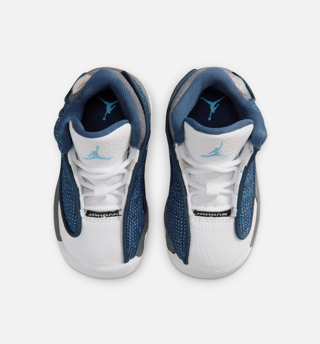 Air Jordan 13 Retro Navy and Flint Grey Infant & Toddler Sneakers - Navy/University Blue/Flint Grey/White